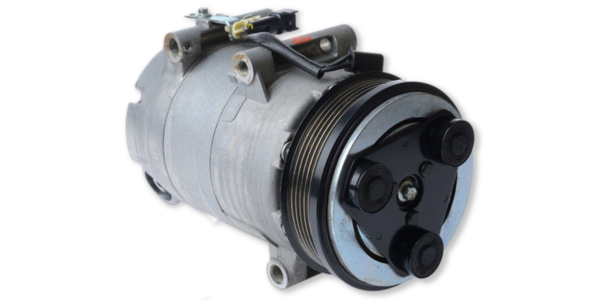 Air conditioning compressor with magnetic clutch.